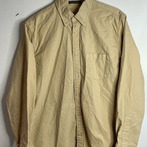 Brandy Melville Womens Beige Long Sleeve Button Down Jeans Shirt One Size